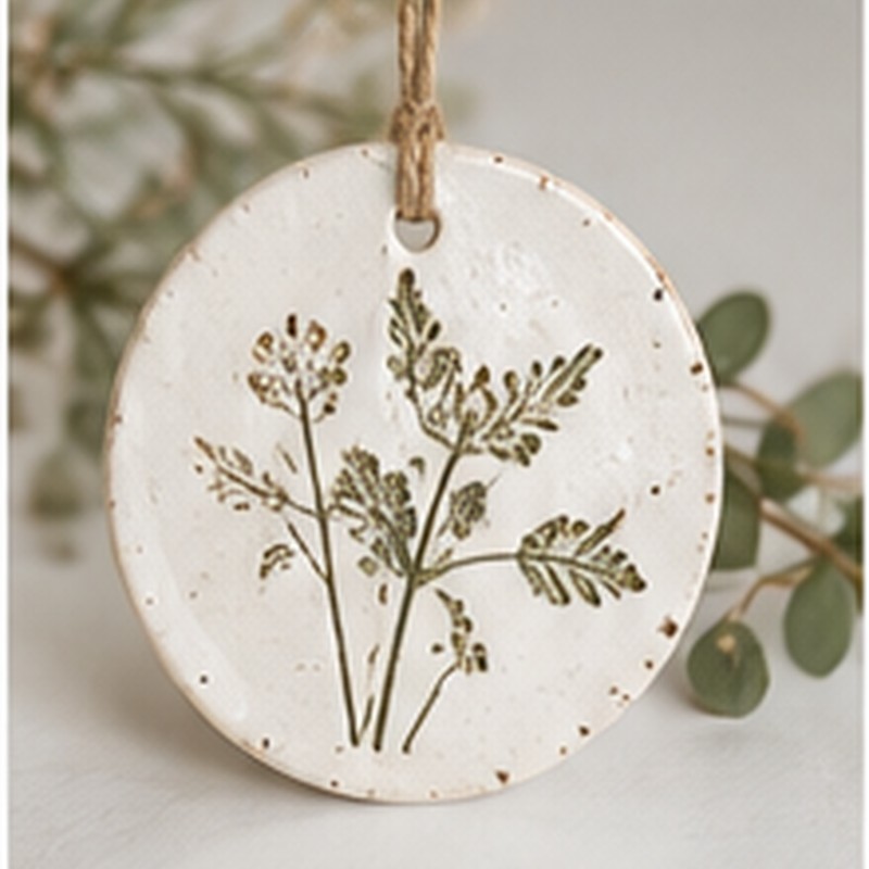 Botanical handmade hanging plaque